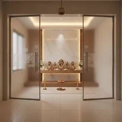 Modern pooja room glass door designs that elevate small home temples