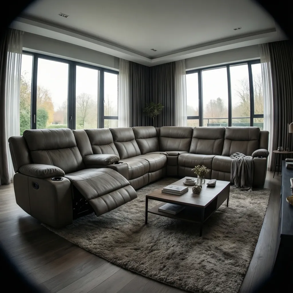 Contemporary living room with a power reclining sectional sofa