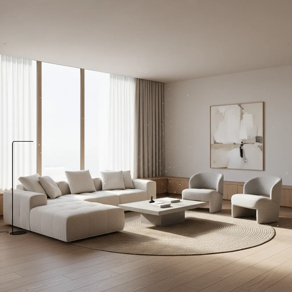 Phòng khách nhà riêng hiện đại với ánh sáng tự nhiên