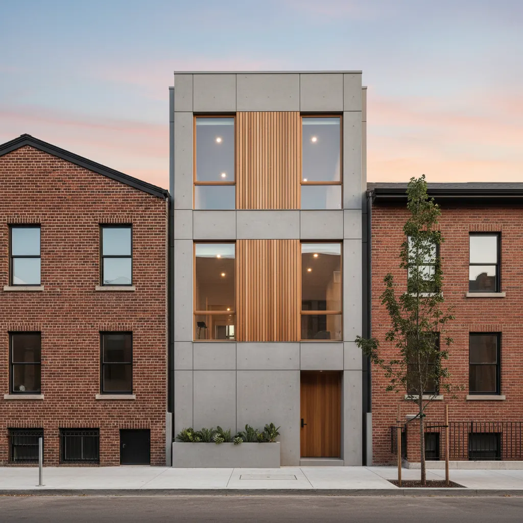 Casas entre medianeras de diseño moderno