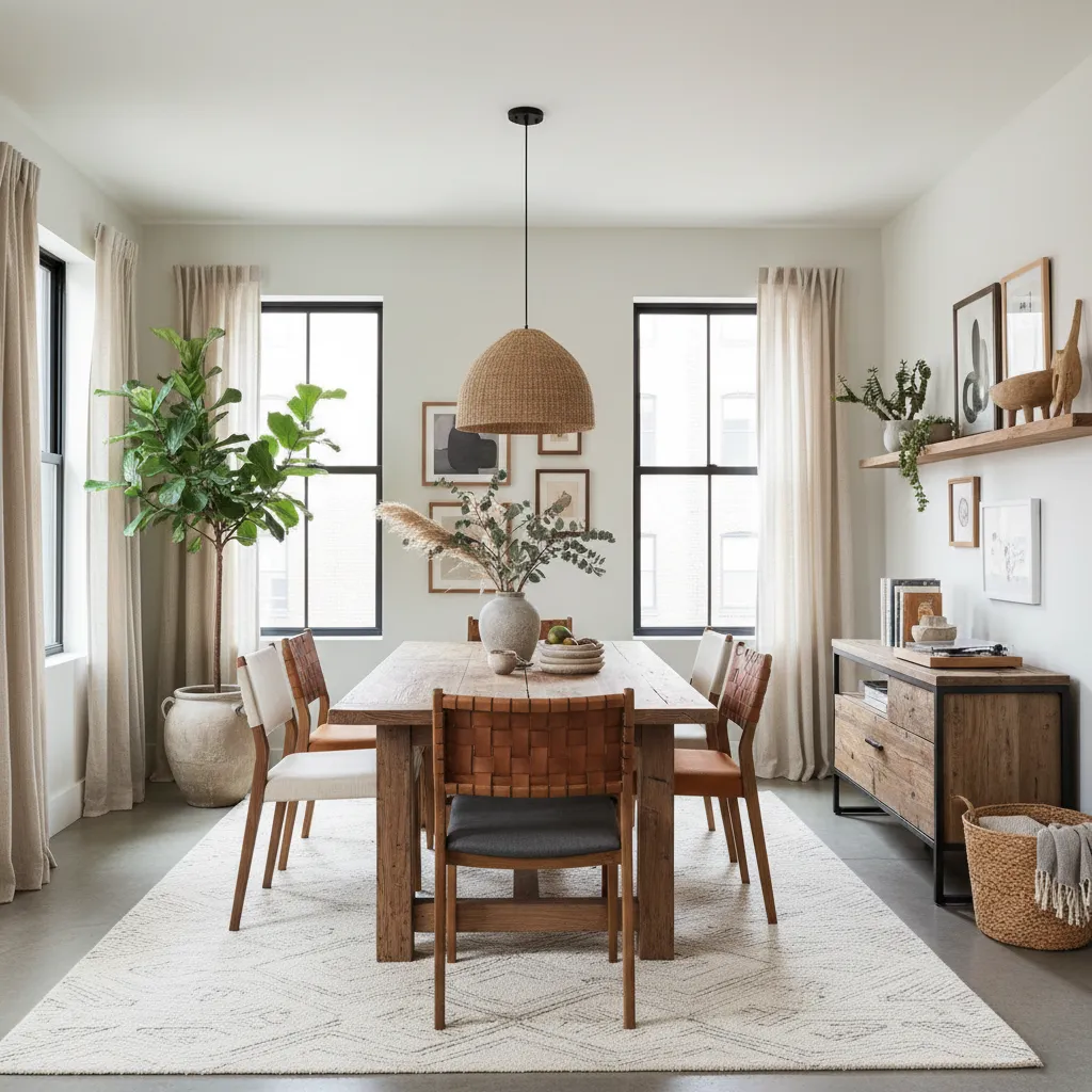 Apartamento urbano con decoración rústica moderna