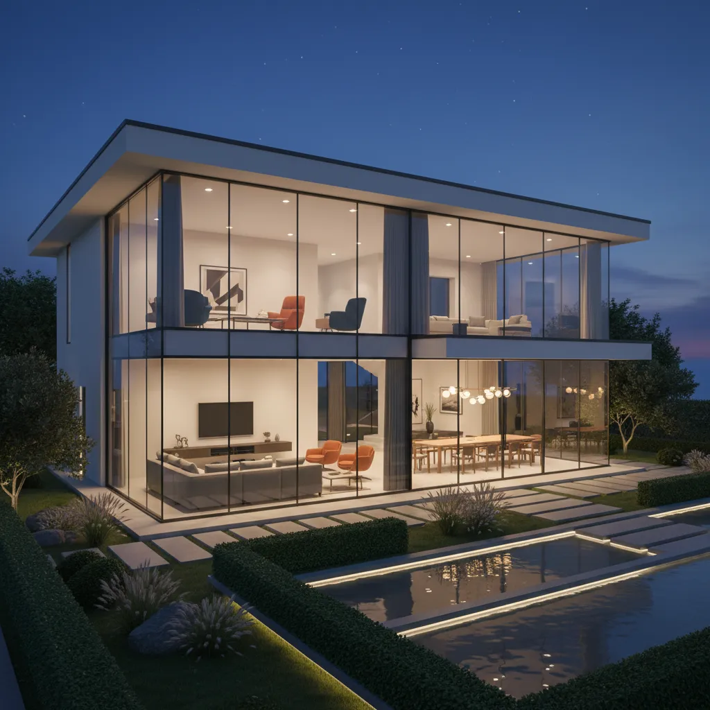 Render realista de una casa moderna estilo Sims FreePlay
