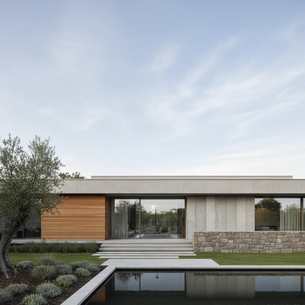 Casas de diseño con cuatro habitaciones en una planta