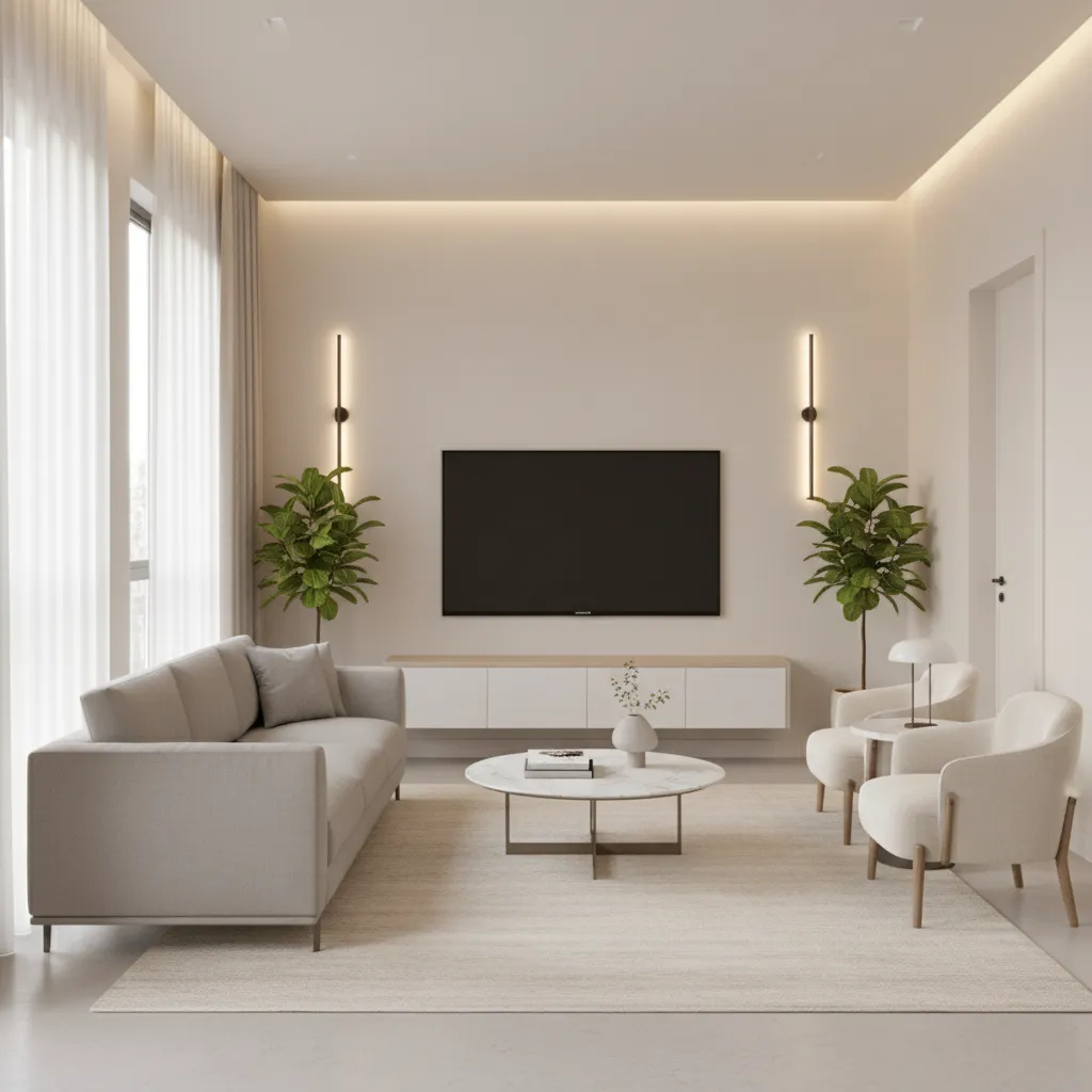 Minimal slim wall sconce design in a compact living space