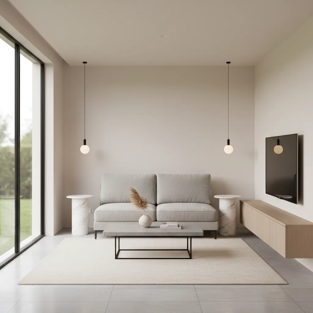 Modern style living room designed for a compact house