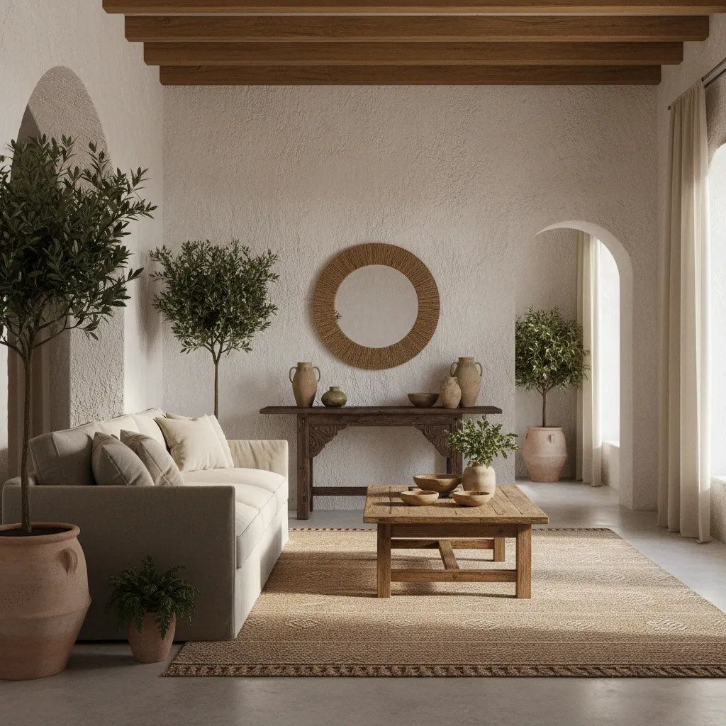 Interior de vivienda con estilo mediterráneo contemporáneo