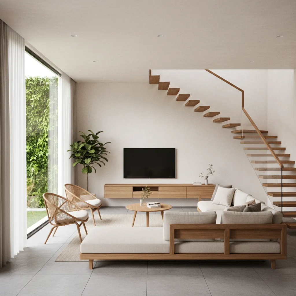 modern Vietnamese townhouse living room interior design