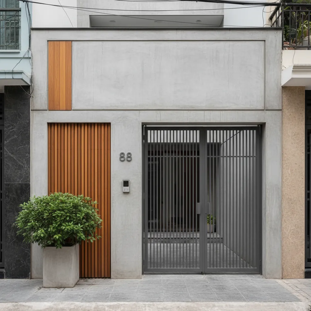 Thiết kế cổng nhà ống đẹp, hiện đại và an toàn