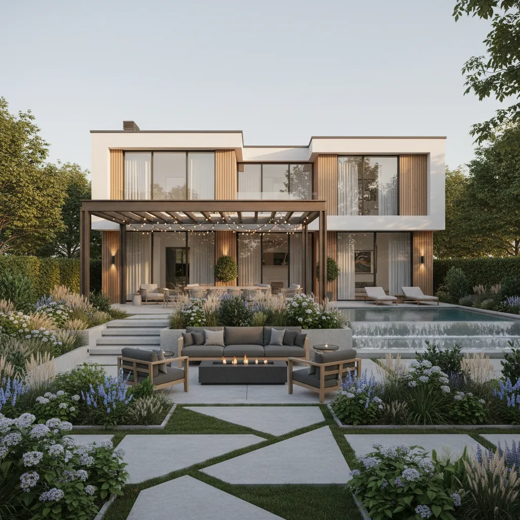 Biệt thự nhà vườn 200m2 nhìn từ sân sau