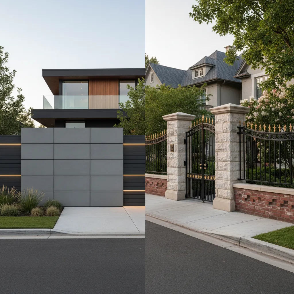 Modern vs Traditional Boundary Wall Design