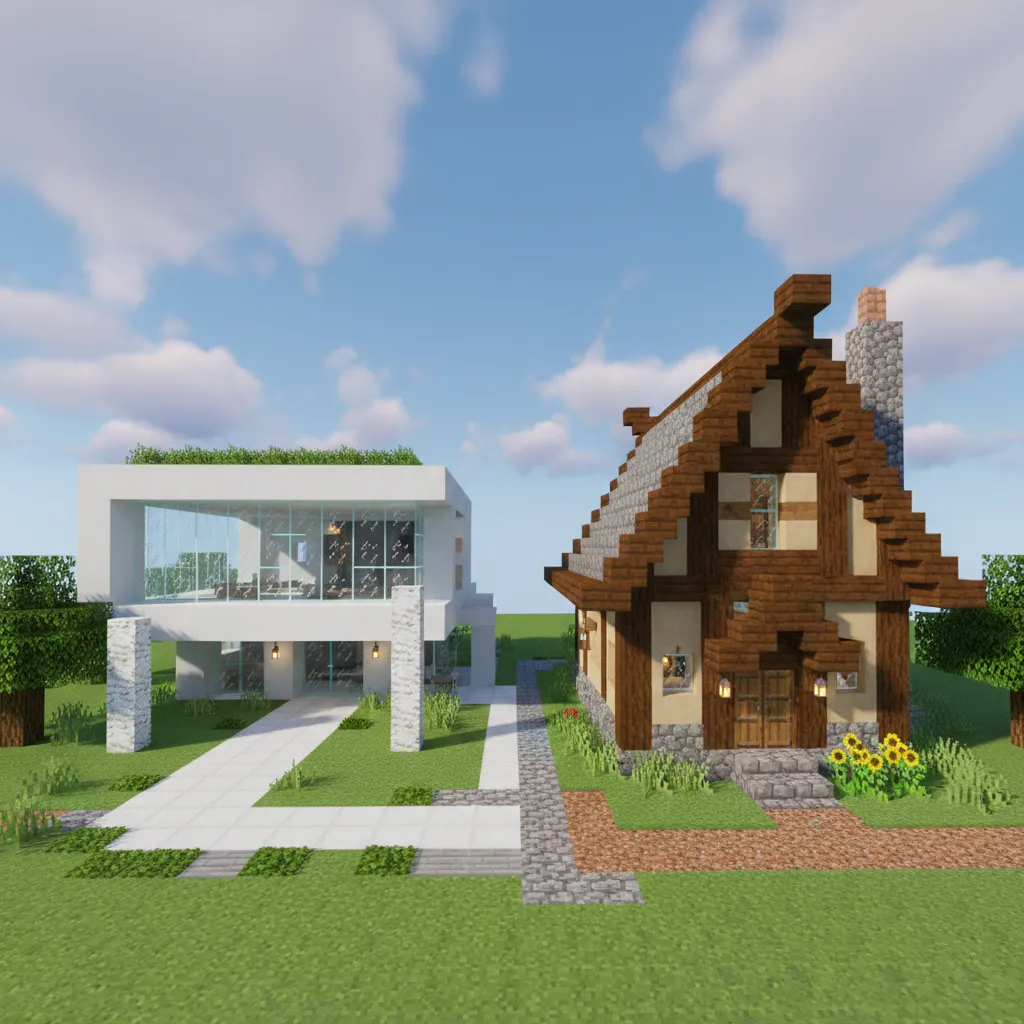 Modern vs Traditional Minecraft Houses Design Differences and When to Use Each Style