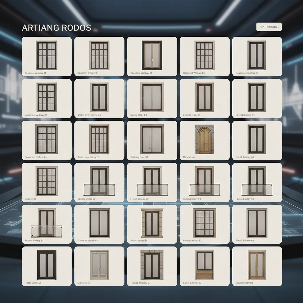 library of reusable architectural components used for 3D modeling
