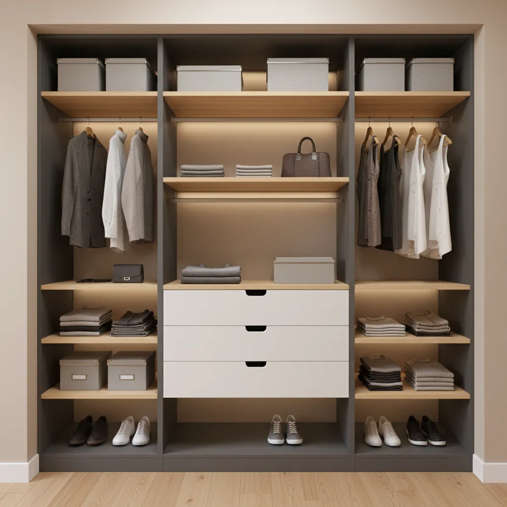 modular closet organizer system designed for small spaces