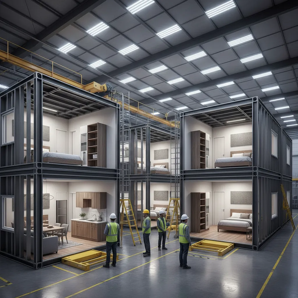 modular duplex housing modules prepared for transport