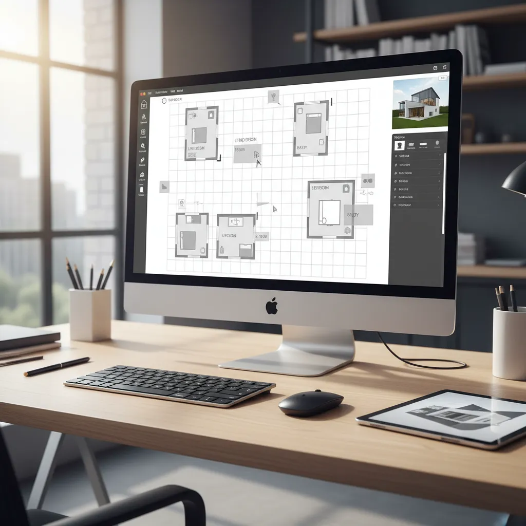 digital modular home floor plan being designed in layout software