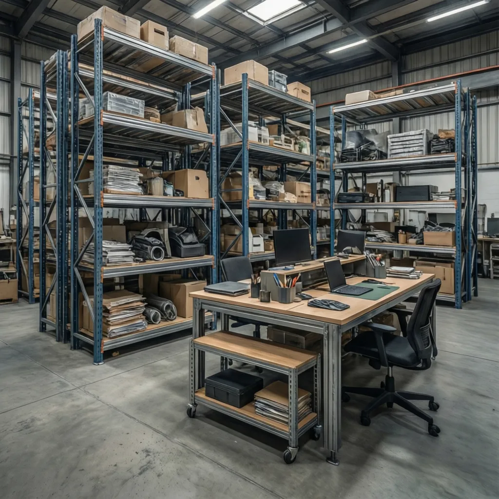 Mobiliario modular industrial que permite reorganizar espacios