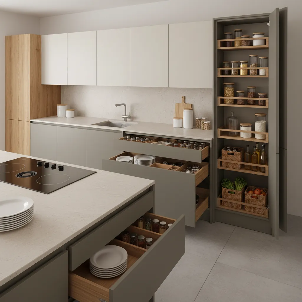 modular kitchen cabinet system with drawers pull out pantry and storage units