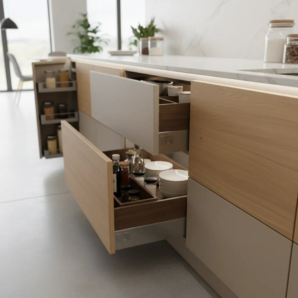 modular kitchen cabinet drawers and storage hardware systems