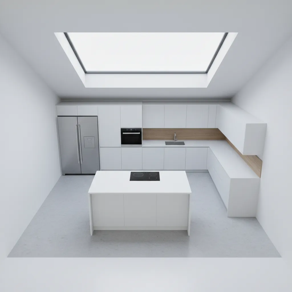 3D modular kitchen planning layout visualization