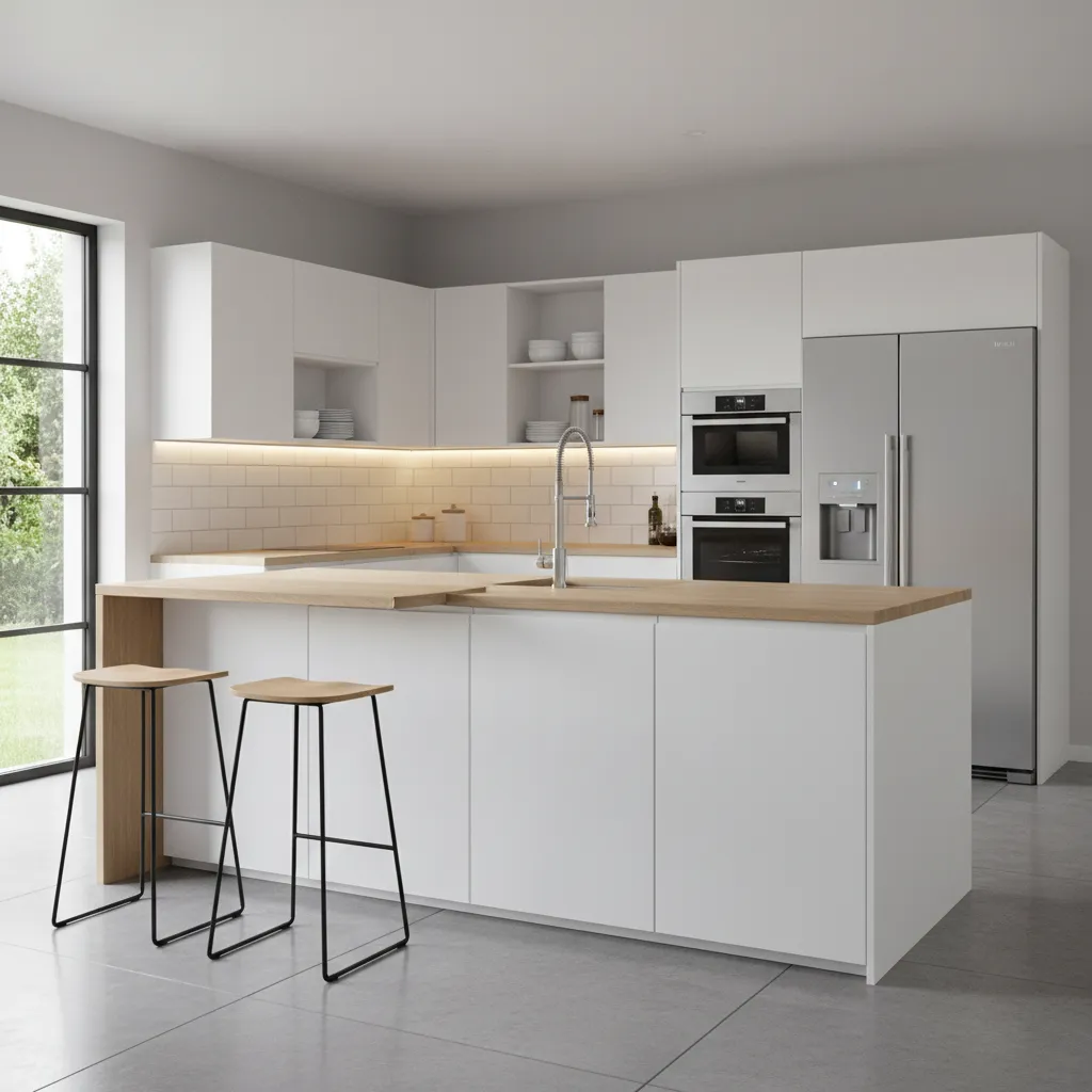 Cocina moderna basada en módulos de 60 cm
