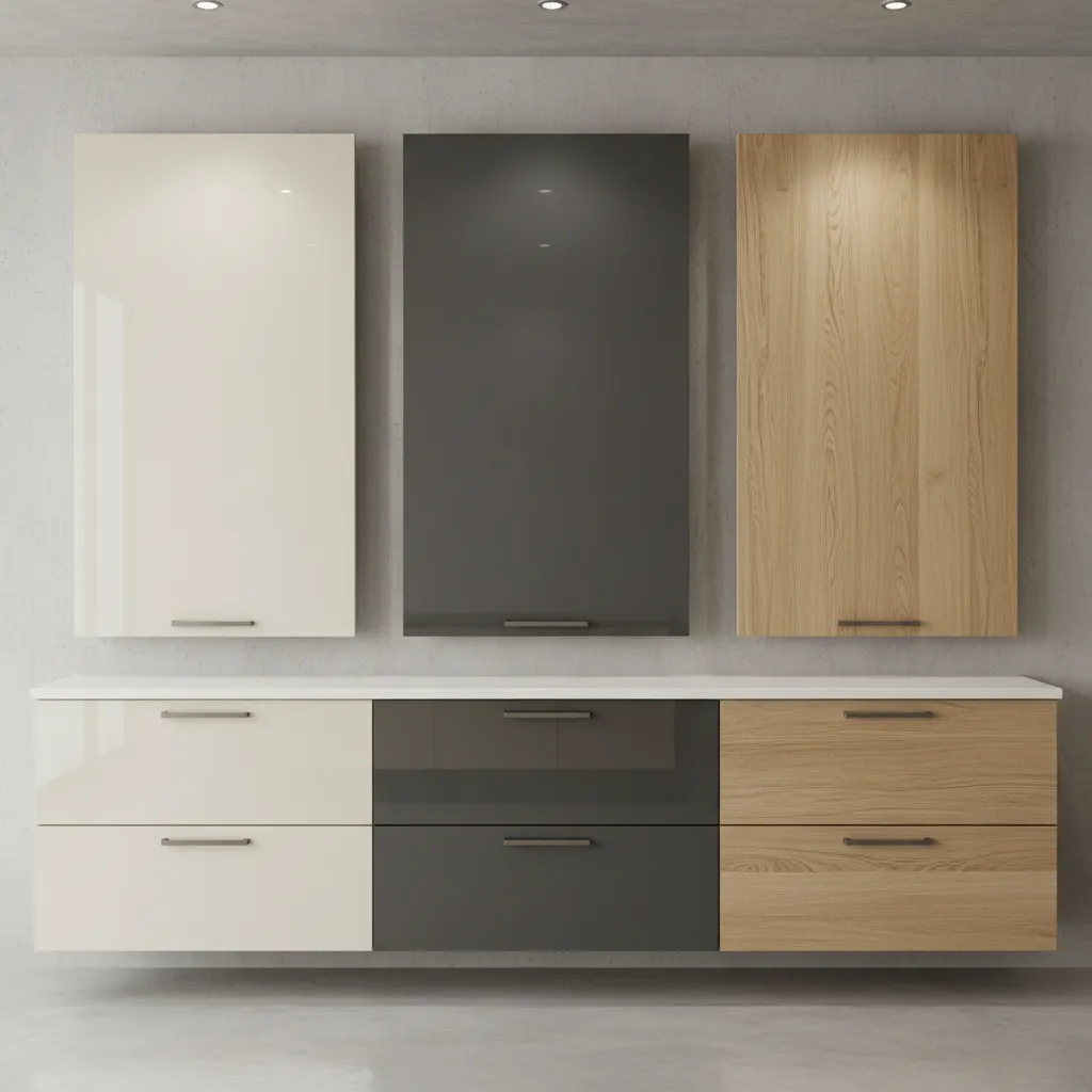 different modular kitchen cabinet materials and finishes comparison