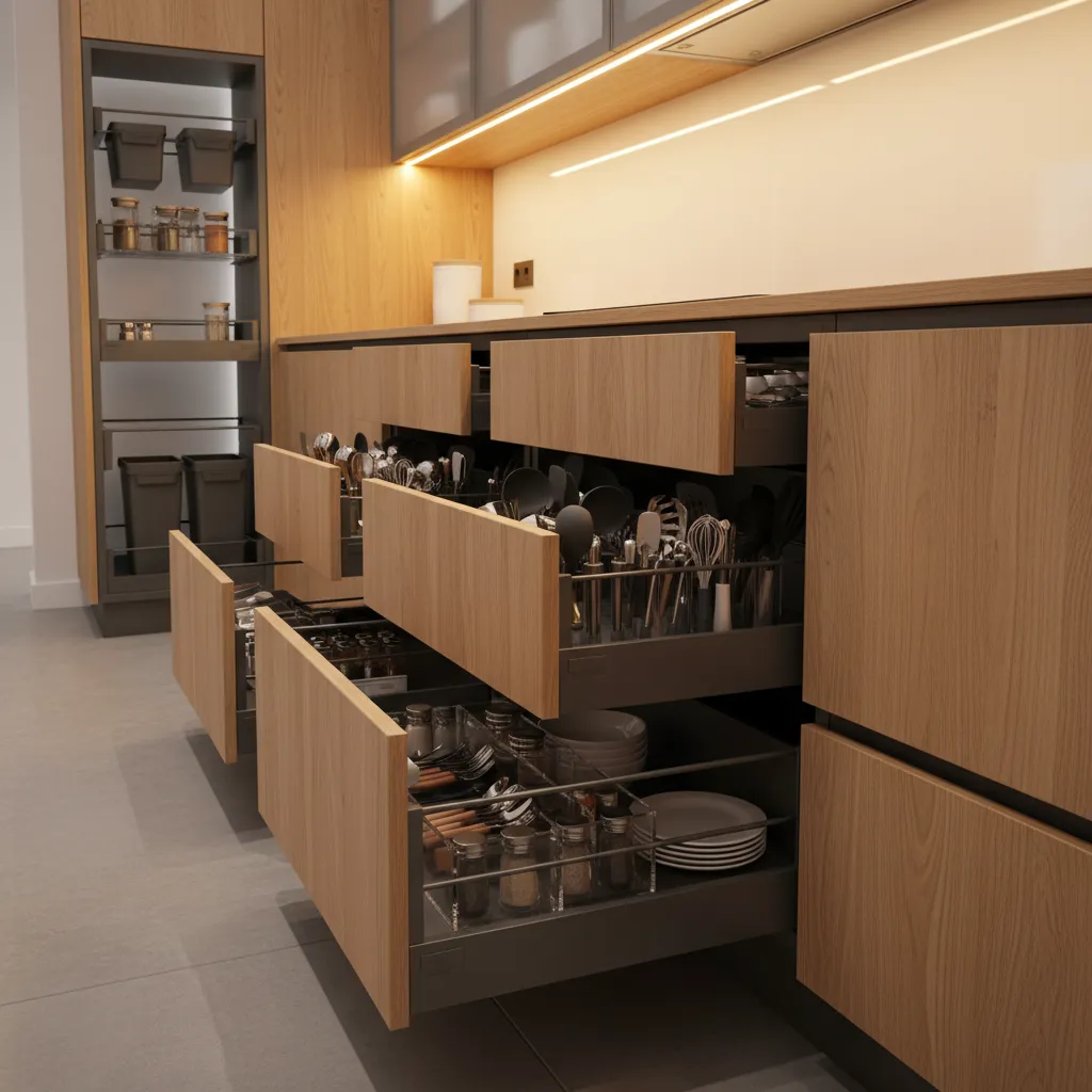 modular kitchen storage drawers pull out organizers