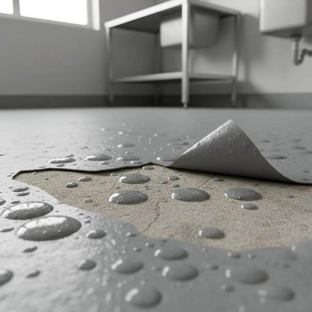 Concrete floor coating bubbles caused by trapped moisture