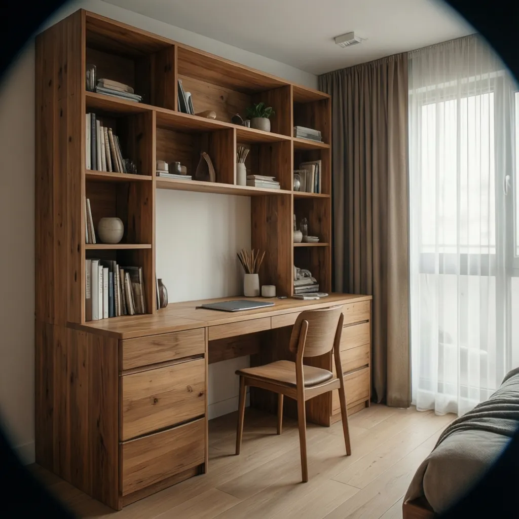 Mueble multifuncional a medida integrado en un apartamento pequeño