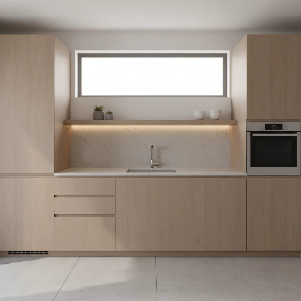 Muebles de cocina modernos fabricados con tableros conglomerados laminados