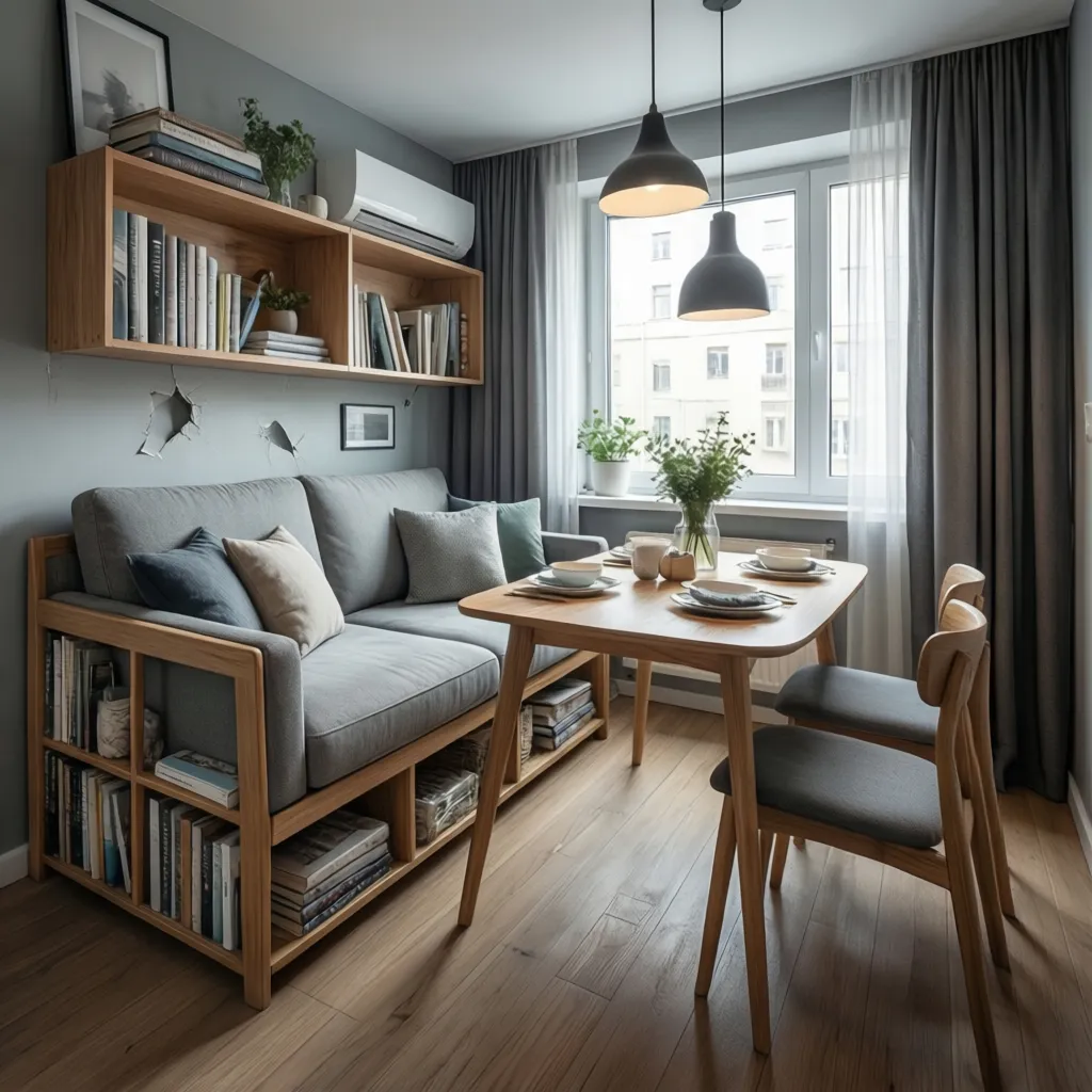 Muebles multifunción en una casa pequeña