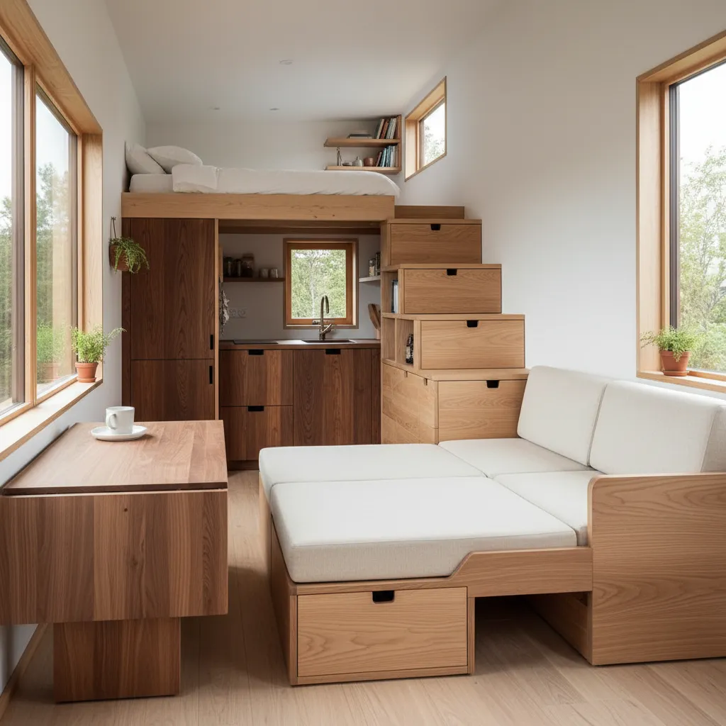 Muebles multifuncionales en una vivienda pequeña