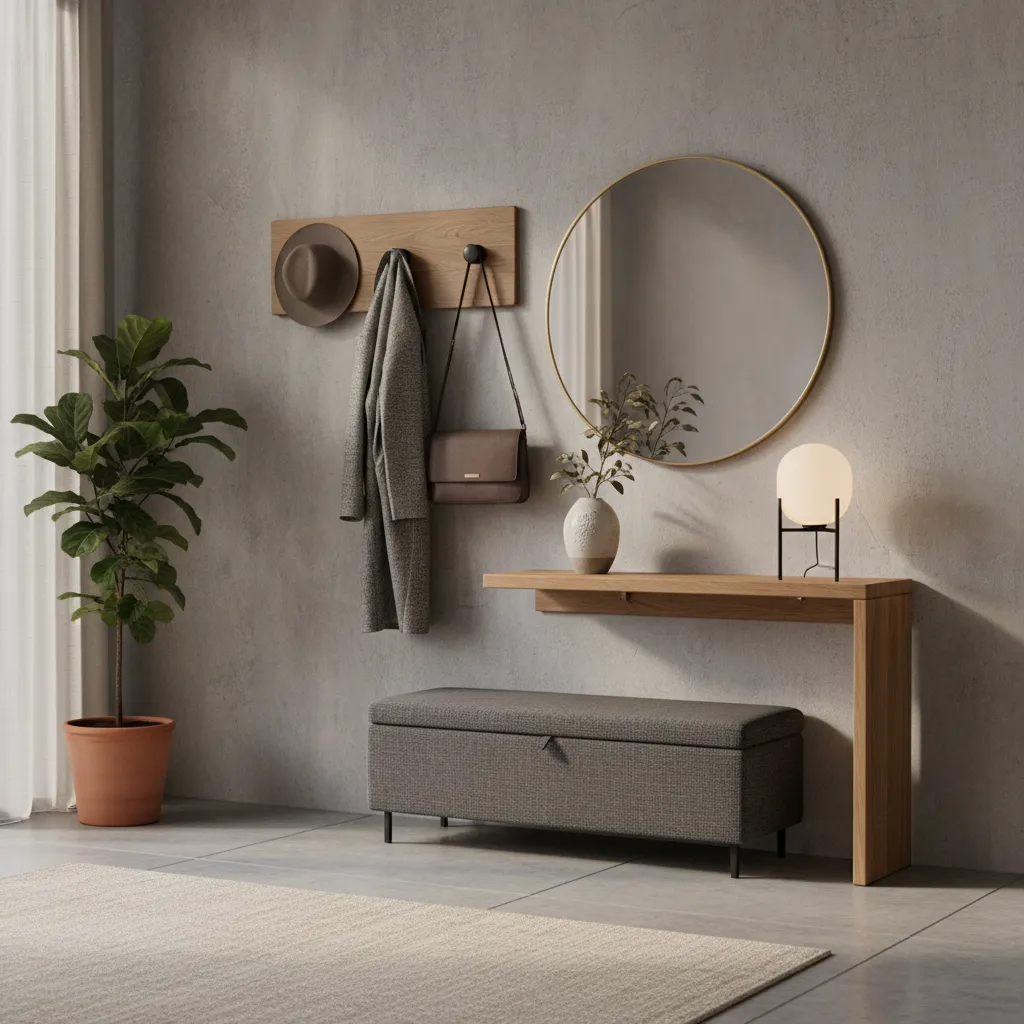 Muebles funcionales para recibidor moderno