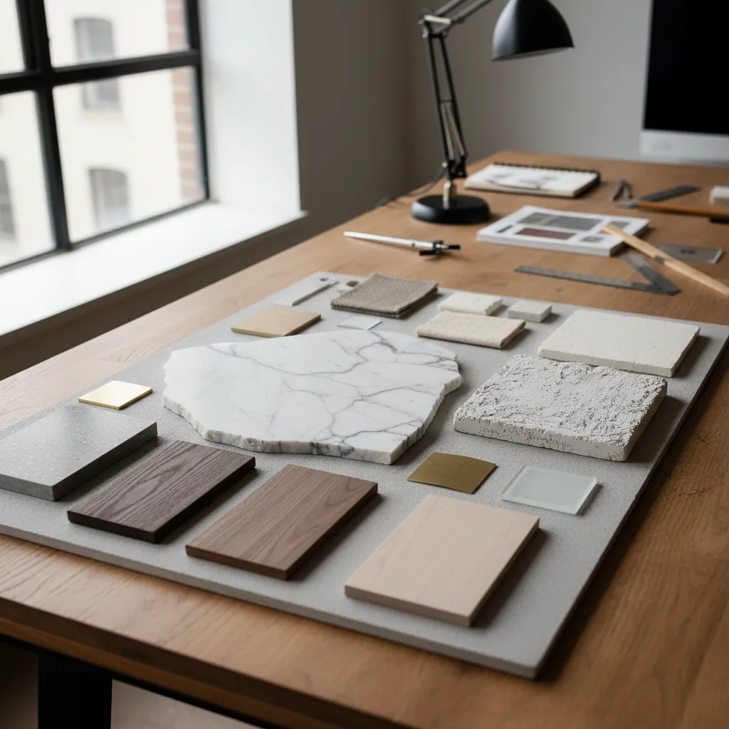 Muestras de texturas decorativas para interiores