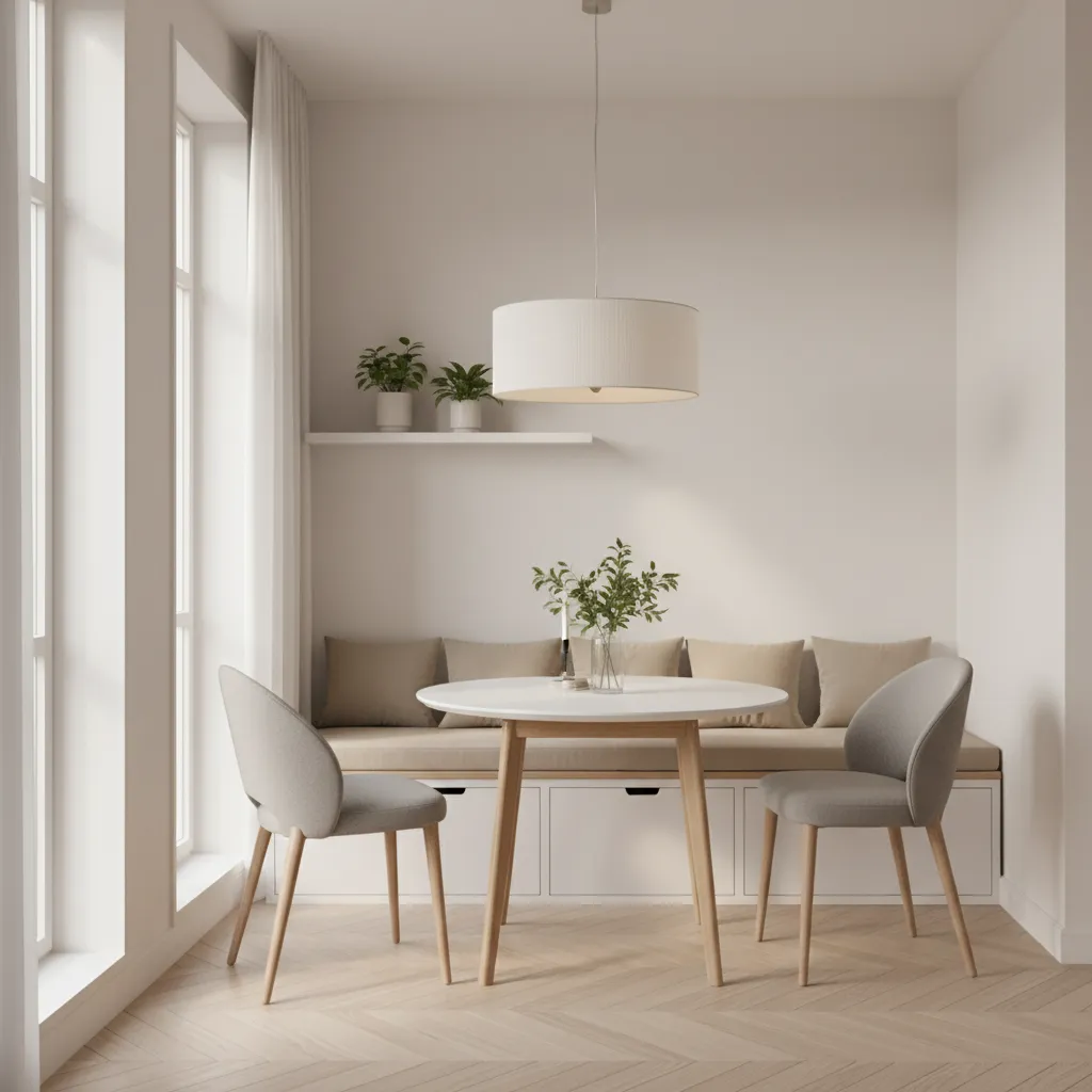 Multi functional compact dining table with storage bench