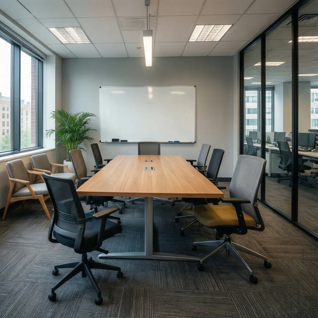 Multi functional meeting and collaboration zone in compact office