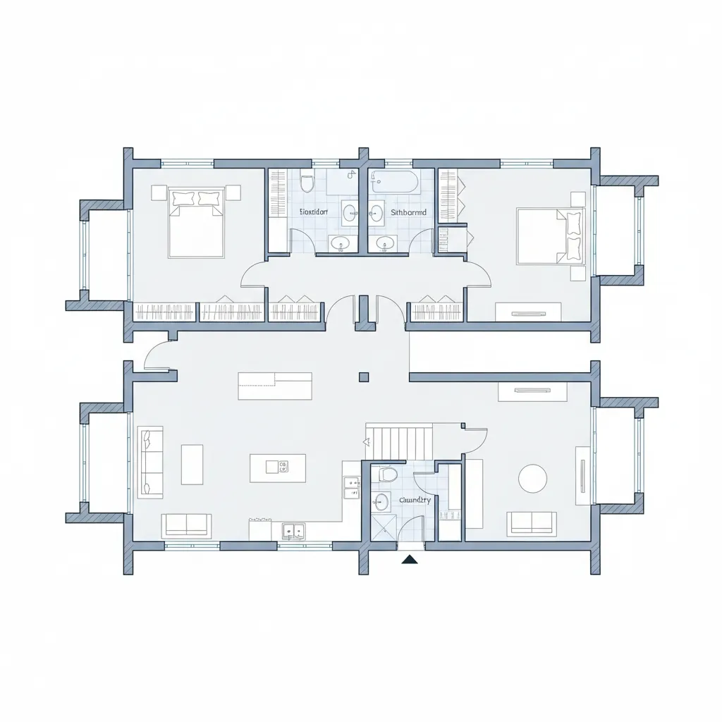 diagram showing vertical wall alignment between two house floors