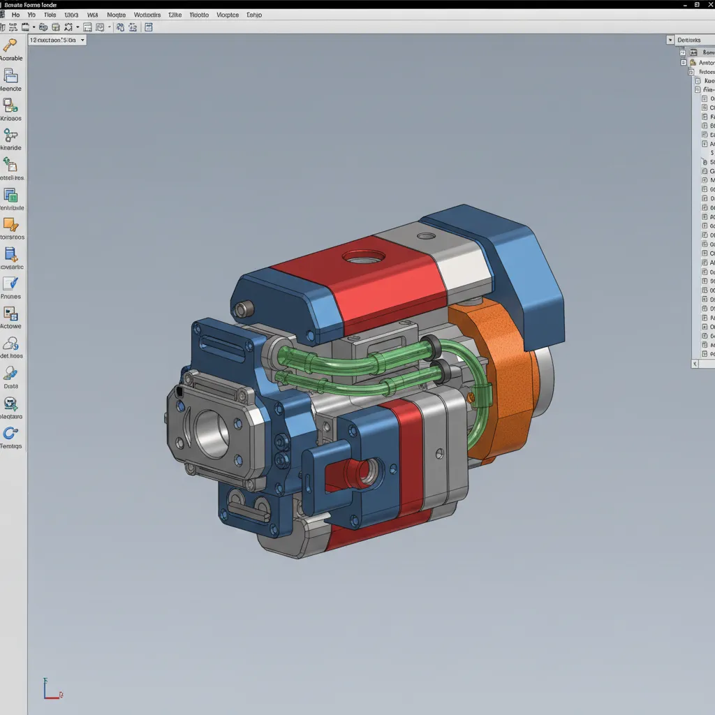 multi material 3D model segmented into colored regions for AMF design