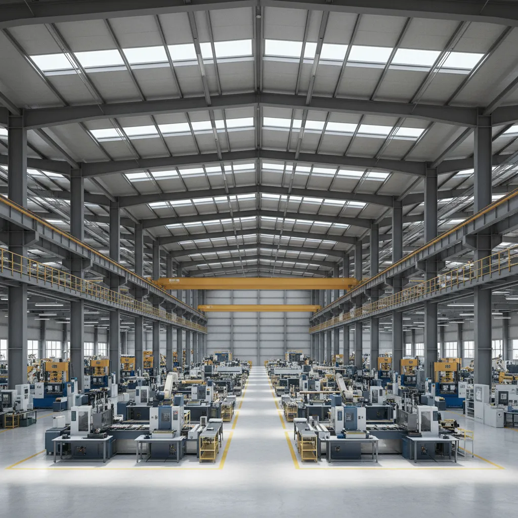 Thiết kế nhà xưởng khung thép nhiều nhịp hiện đại