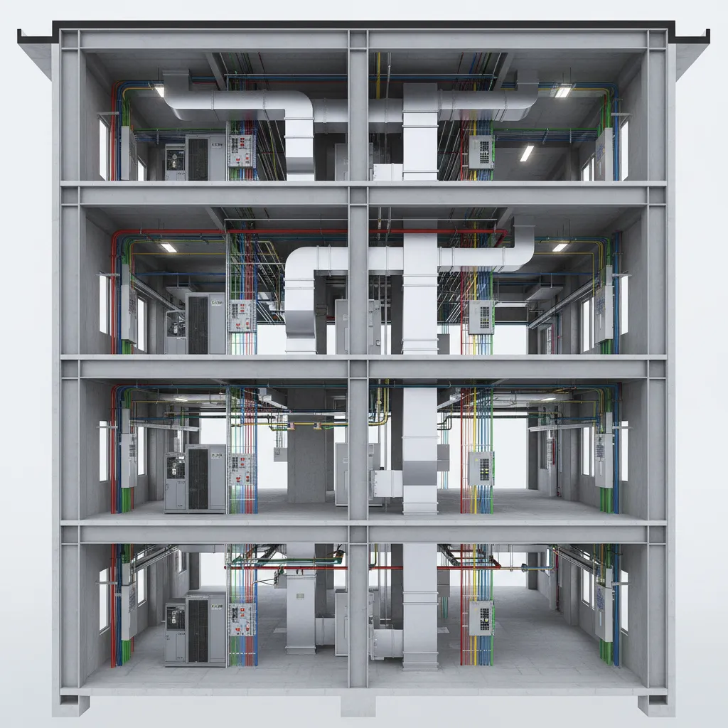 3D engineering coordination model showing building systems layout