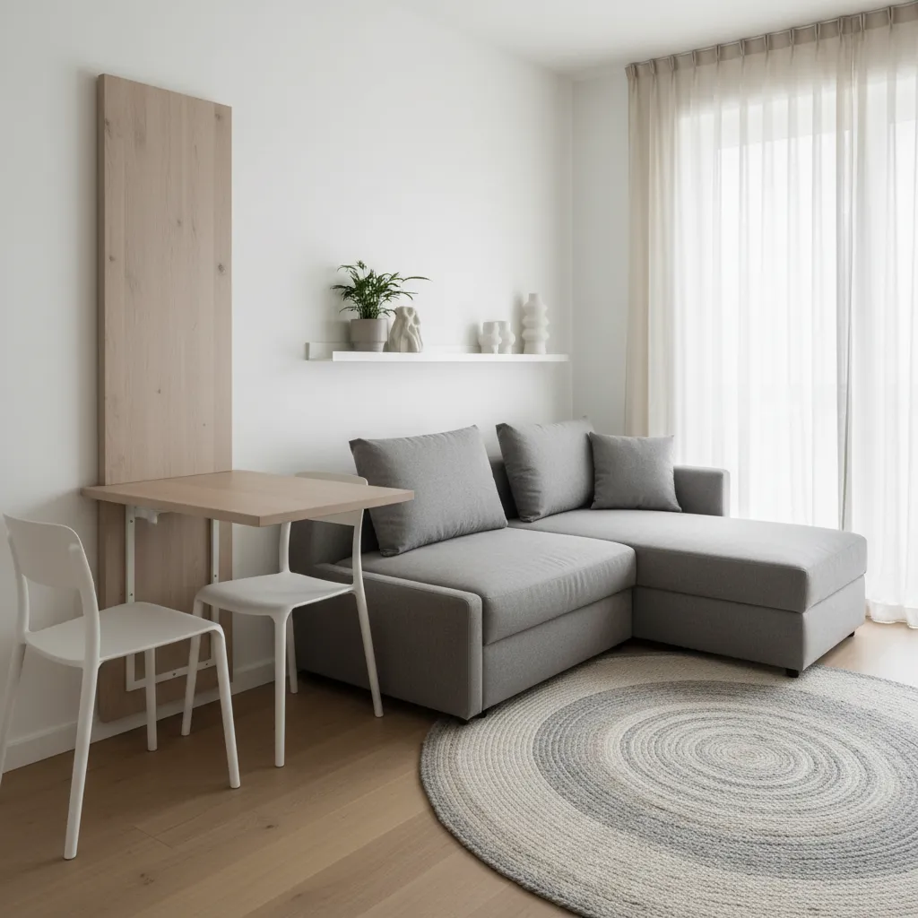 Muebles multifuncionales en un apartamento pequeño