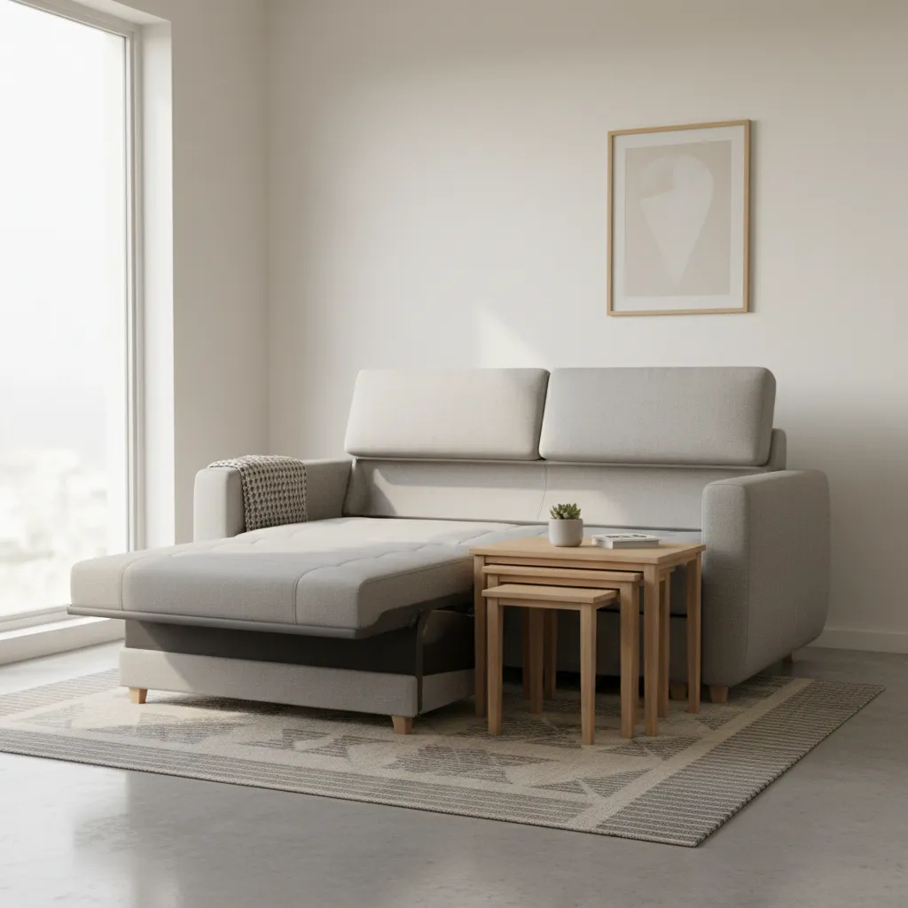 Multifunctional furniture in a small apartment living room