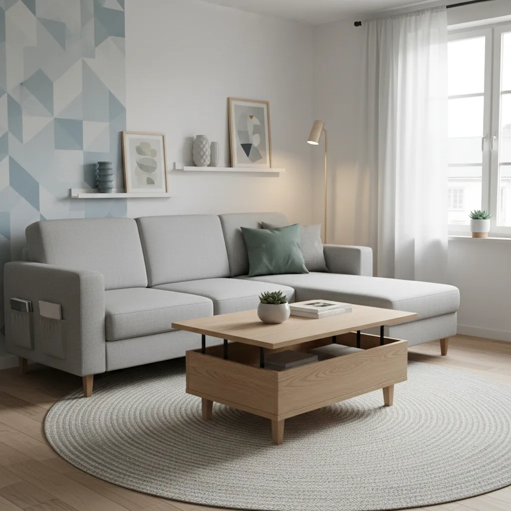 Muebles multifuncionales en una casa moderna pequeña