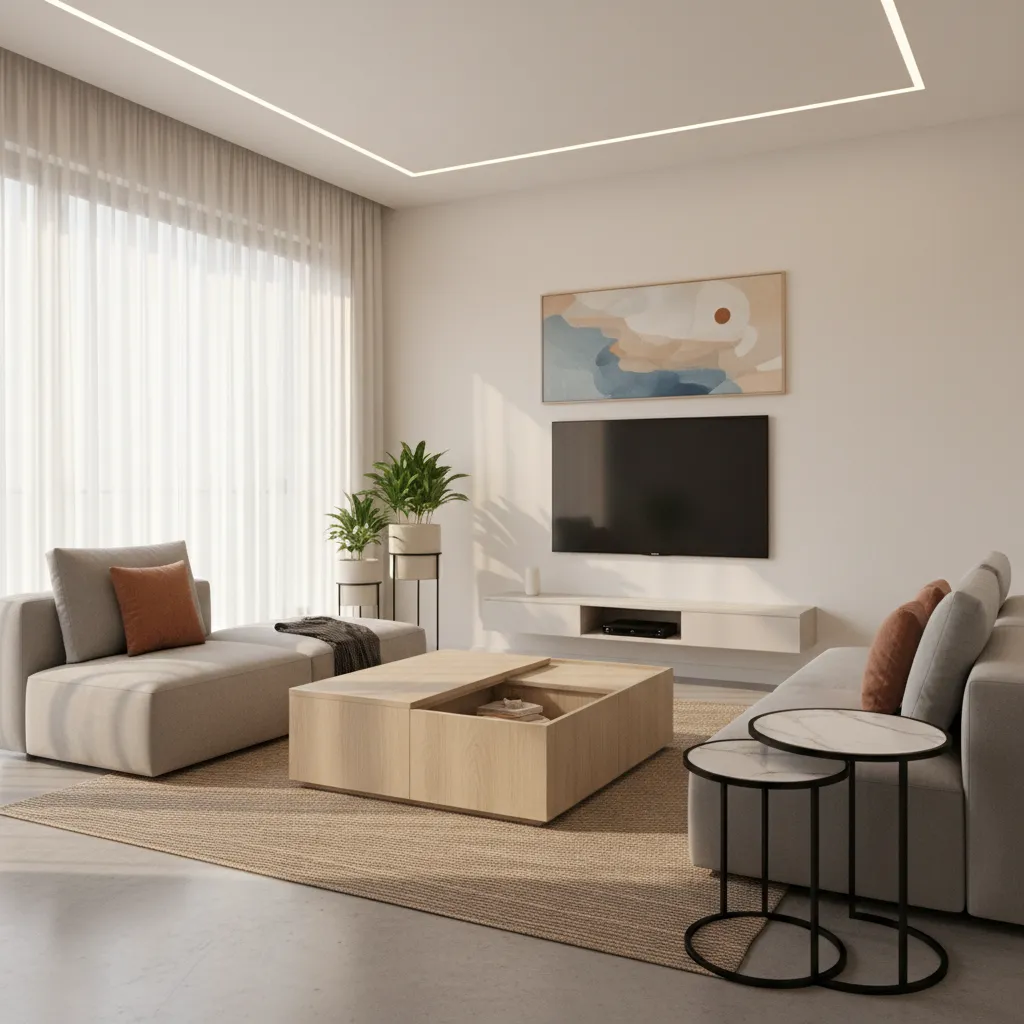 Multi Functional Furniture That Supports Two Sofa Layouts