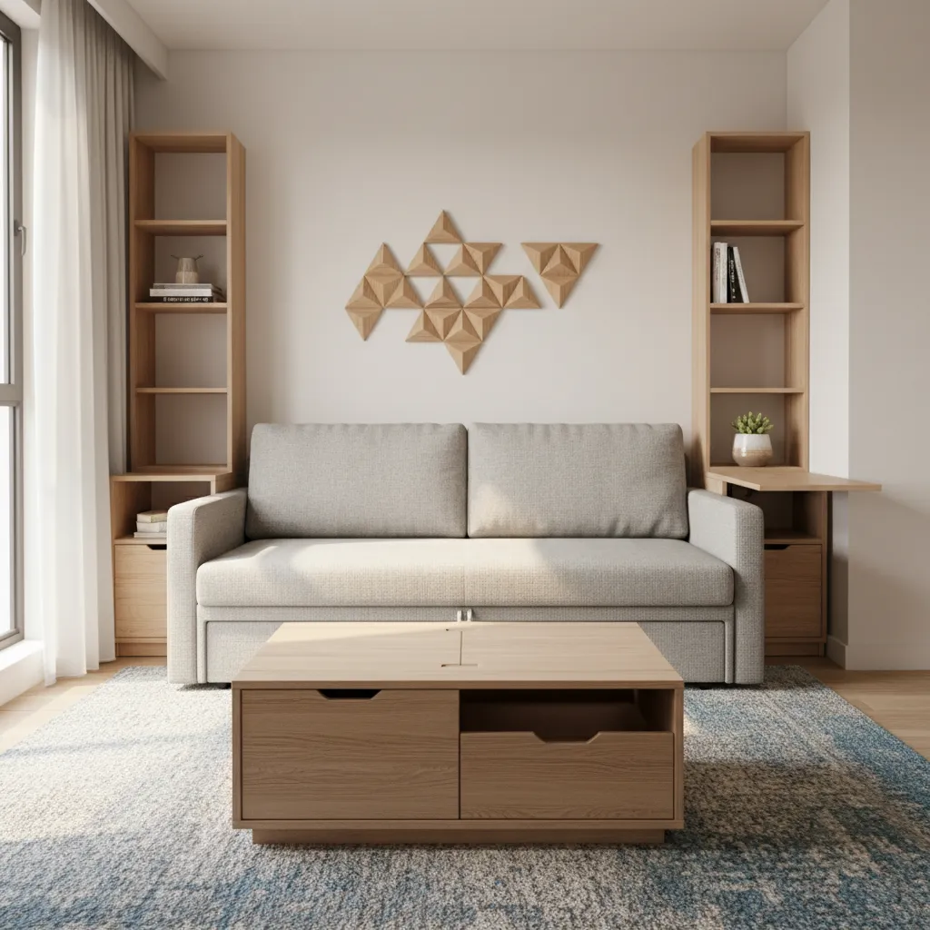 Muebles multifuncionales en un apartamento pequeño