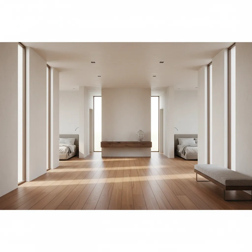 House interior showing separate bedroom wings designed for privacy