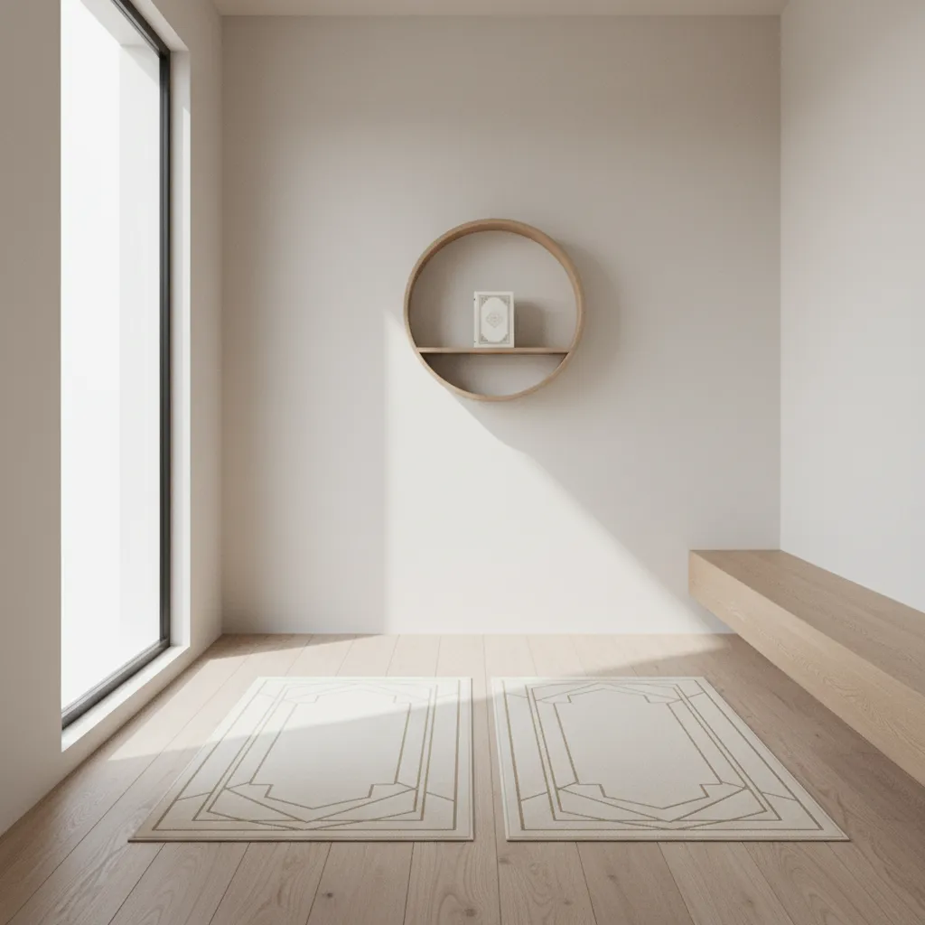 Interior mushola kecil di dalam rumah minimalis
