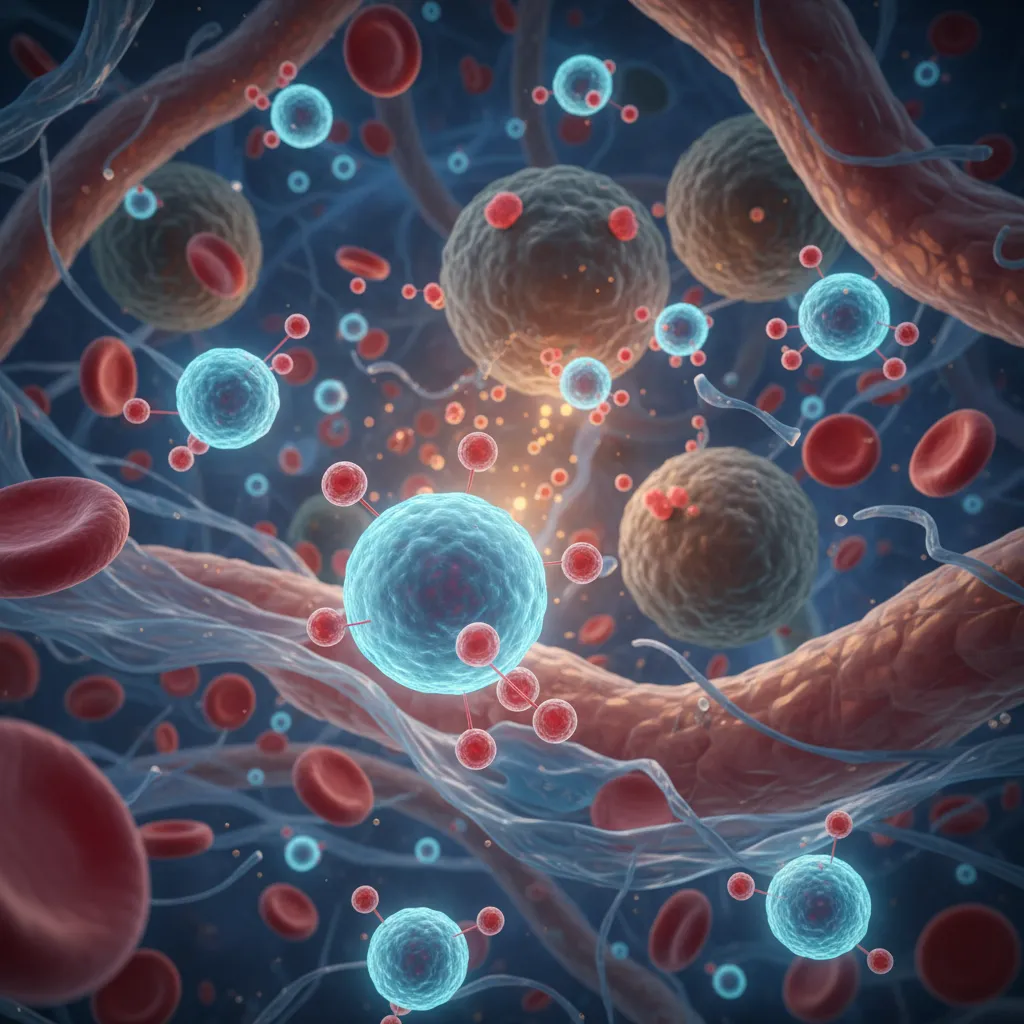 nanoparticles delivering drugs through bloodstream to targeted cells