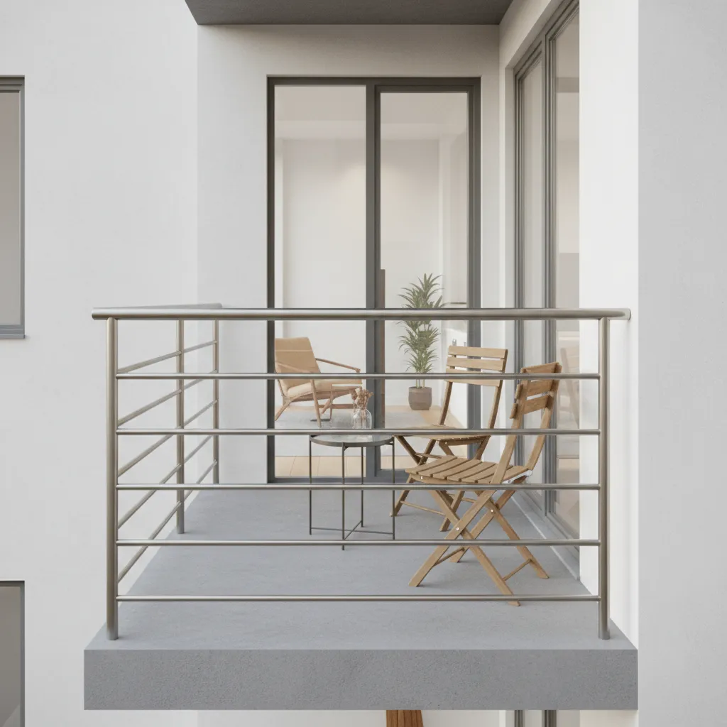 Example of a very narrow apartment balcony around 3 feet wide