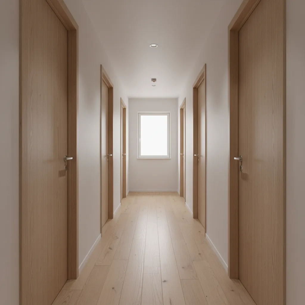 long narrow hallway dominating interior space in small house layout