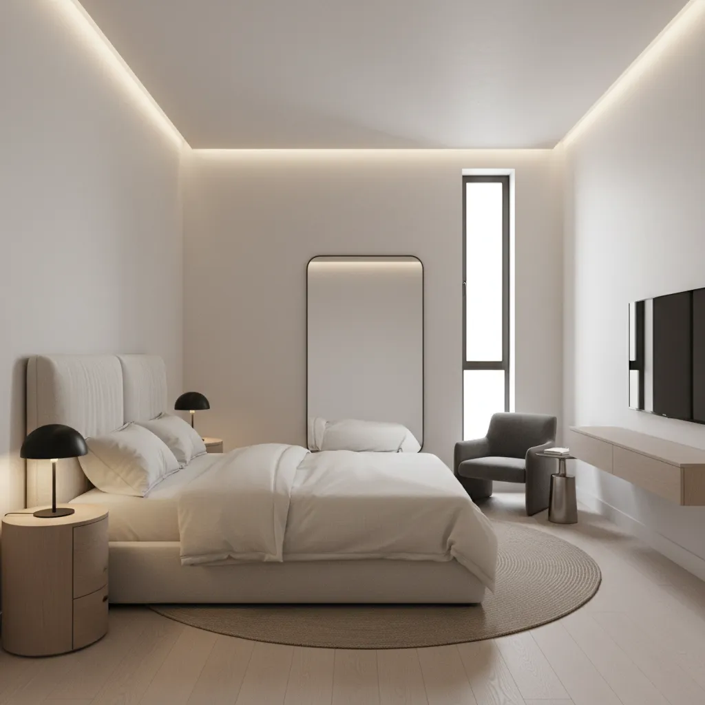 Bedroom zone layout in a compact 1200 sq ft house plan